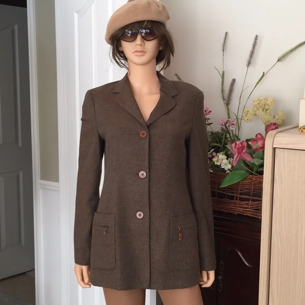 Vintage Talora brown wool silk cashmere blazer